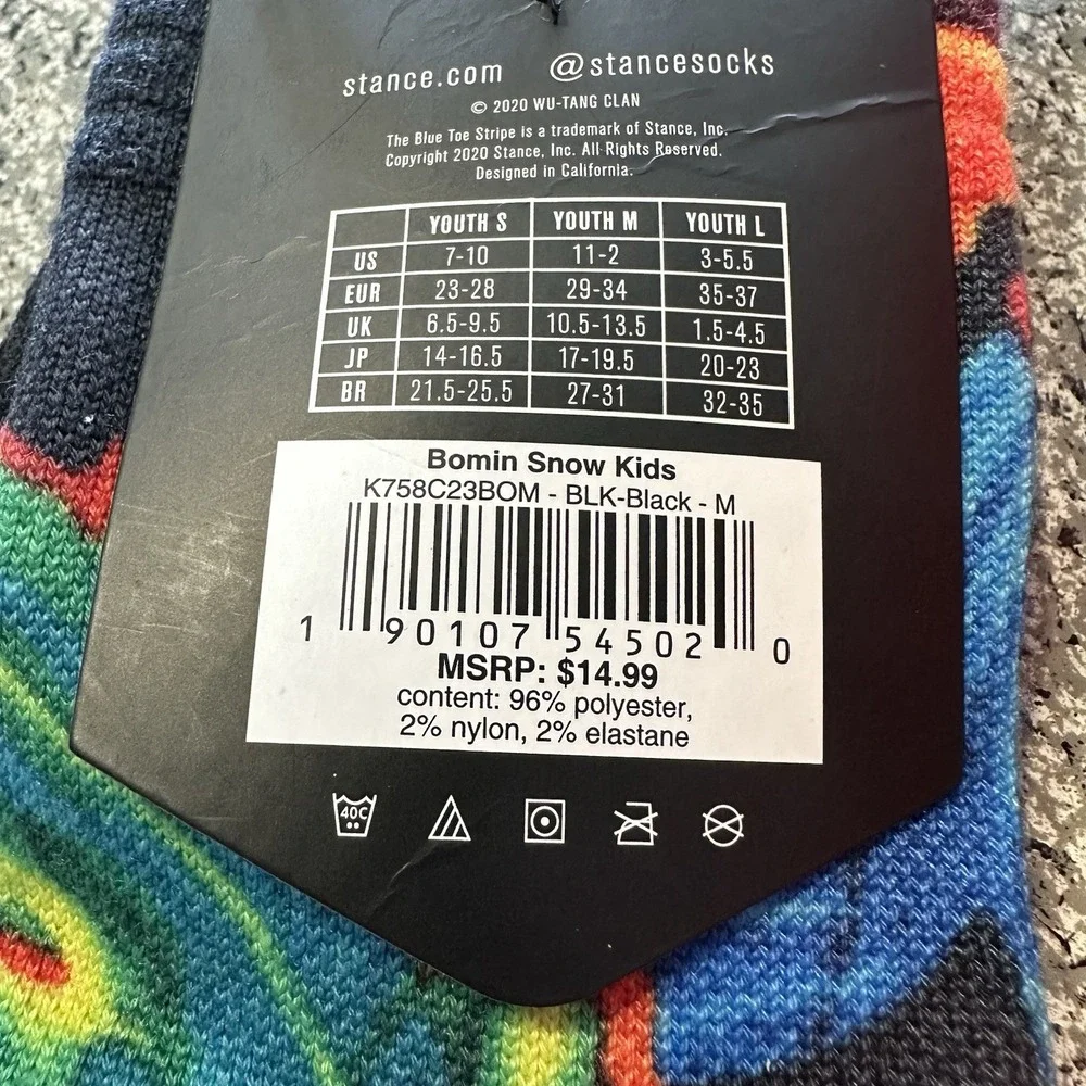 Stance Socks Youth Size M 11-2Y‎ 4 Pairs Winter Ski Snowboarding Over The Calf